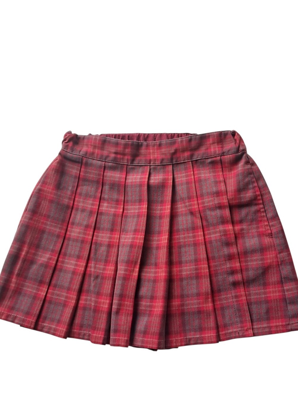 Uniqlo Red Plaid Pleated Skort for Kids Size 3-4